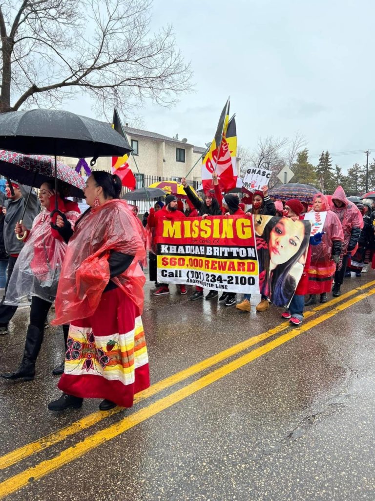 The Missing and Murdered Indigenous Relatives March in rain or shine for the cause.